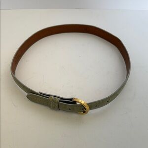 Grey / sage green Genuine Alligator Belt with Gold Tone Buckle